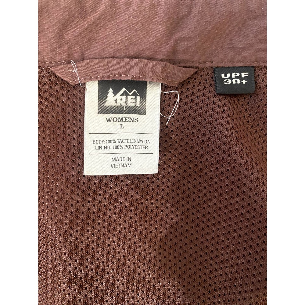 REI Women's Button Down Hiking Shirt UPF30+ Lightweight Roll Tab Sleeves Size L - Picture 5 of 5